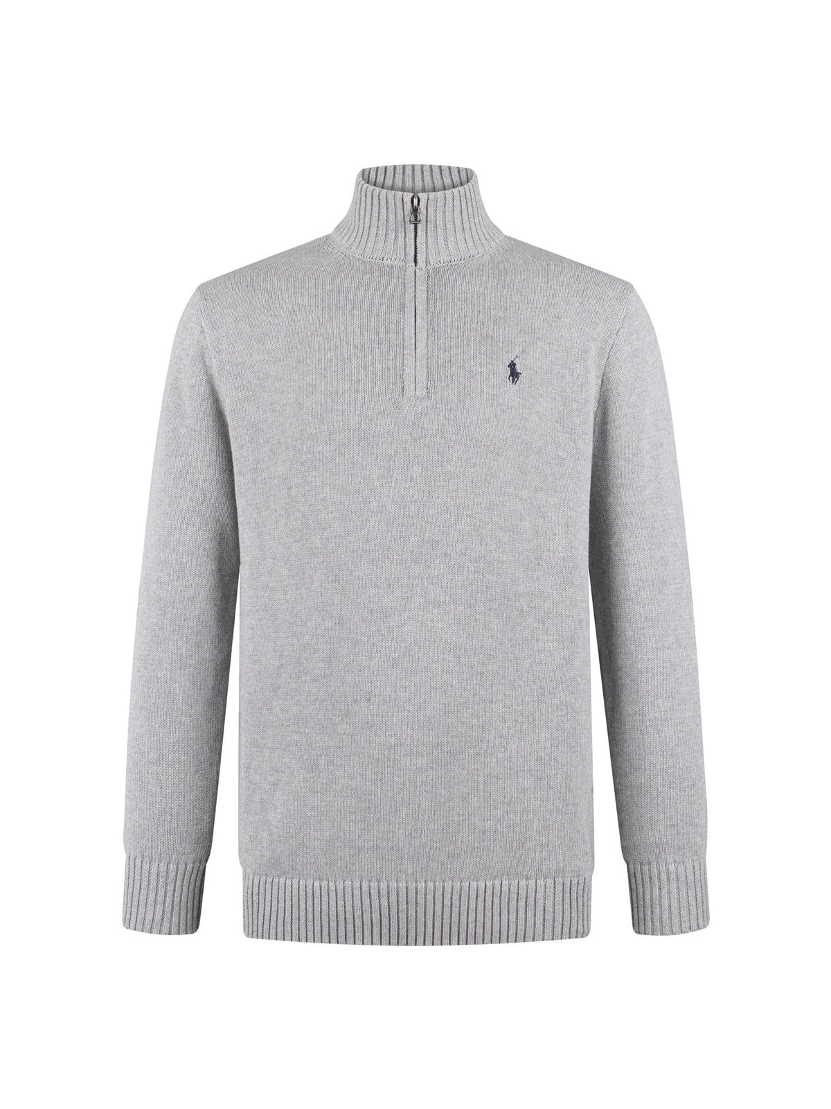 Polo Ralph Lauren Men’s Quarter‑Zip Knit Sweater With Red Pony Embroidery
