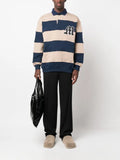 MSGM logo-patch striped polo sweatshirt