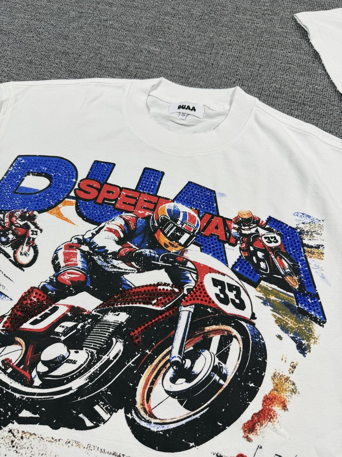 DUAA Speedway Motorcycle Racing Graphic T-Shirt