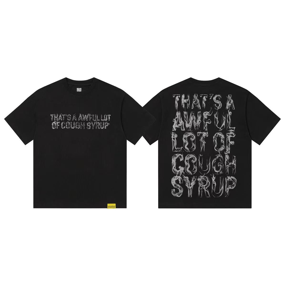 THAT'S A AWFUL LOT OF COUGH SYRUP Tonal Distressed T-Shirt & Shorts Set