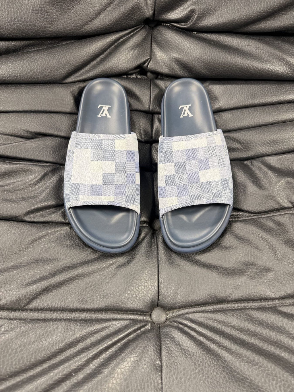 Louis Vuitton Checkerboard Slide Sandals - Single Wide Checkerboard Strap