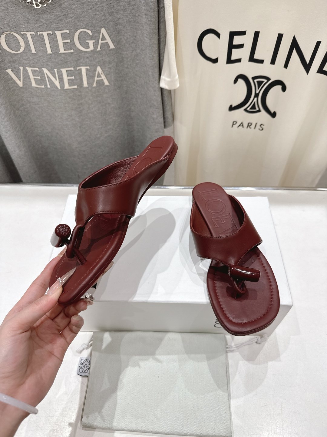 Loewe Embossed Thong Sandals